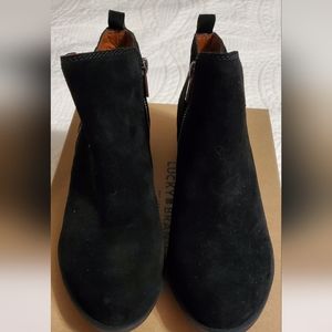 Lucky Brand Black Suede Bootie Basel Sz. 7.5 NIB